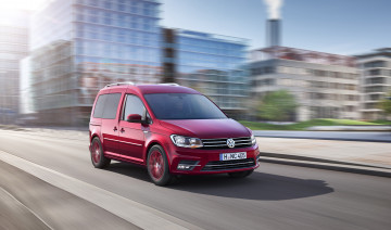 обоя автомобили, volkswagen, caddy, generation, four, 2015г, красный