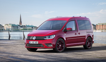 обоя автомобили, volkswagen, caddy, generation, four, 2015г, красный