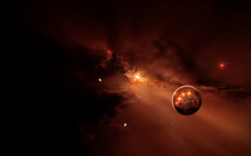 Картинка космос арт туманность планета звёзды вспышка