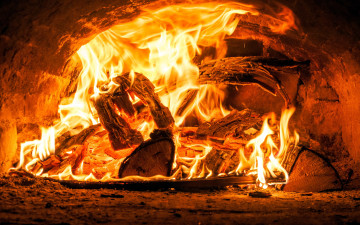 Картинка природа огонь дрова пламя печь