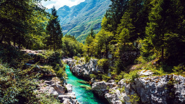 обоя soca river, slovenia, природа, реки, озера, soca, river