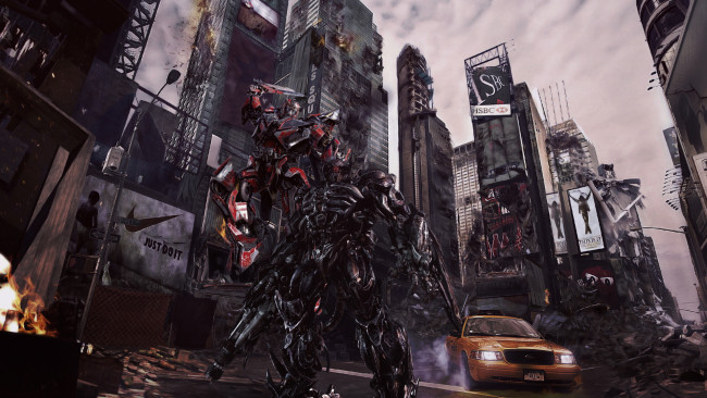 Обои картинки фото кино фильмы, transformers, трансформеры, город, разруха