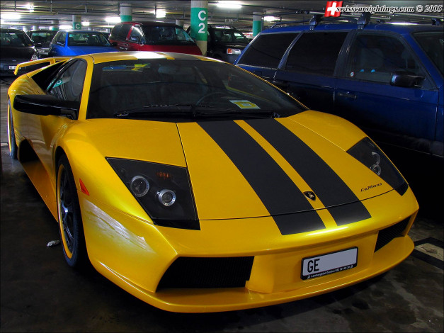 Обои картинки фото lamborghini, murcielago, автомобили, выставки, уличные, фото