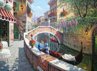 Картинка passage to san marco рисованные bob pejman venice italy painting сан-марко район венеции венеция италия живопись