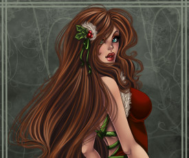 Картинка фэнтези девушки amberly berendson harpyqueen волосы взгляд глаза губы платье