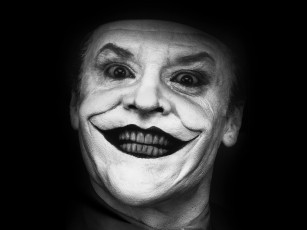 Картинка кино фильмы batman джокер черно-белый улыбка