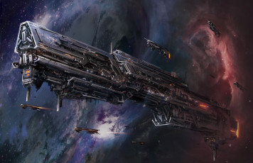 Картинка фэнтези космические корабли звездолеты станции звездолёт космос