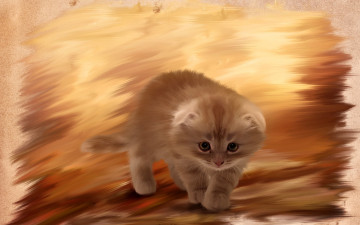 Картинка рисованные животные коты cat котенок пушистый