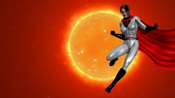 Картинка 3д+графика fantasy+ фантазия солнце супермен