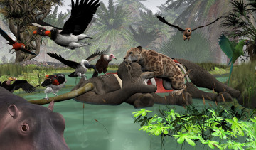 Картинка 3д+графика animals+ животные птицы звери
