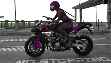 Картинка 3д+графика фантазия+ fantasy взгляд мотоцикл оружие фон девушка