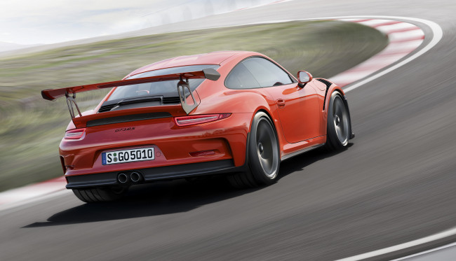 Обои картинки фото автомобили, porsche, gt3, rs, 911, красный, 2015г, 991