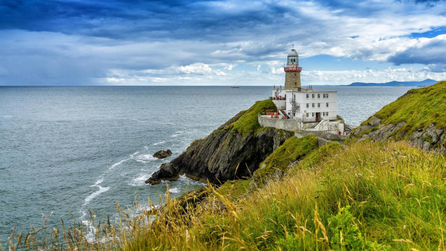 Обои картинки фото природа, маяки, океан, маяк, бэйли, howth, head, дублин, ирландия