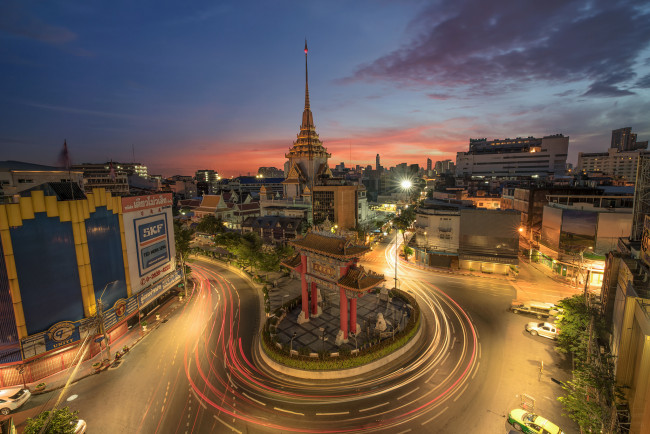 Обои картинки фото bangkok`s chinatown, города, бангкок , таиланд, огни, ночь