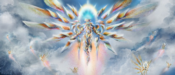 Картинка фэнтези ангелы существо фон крылья
