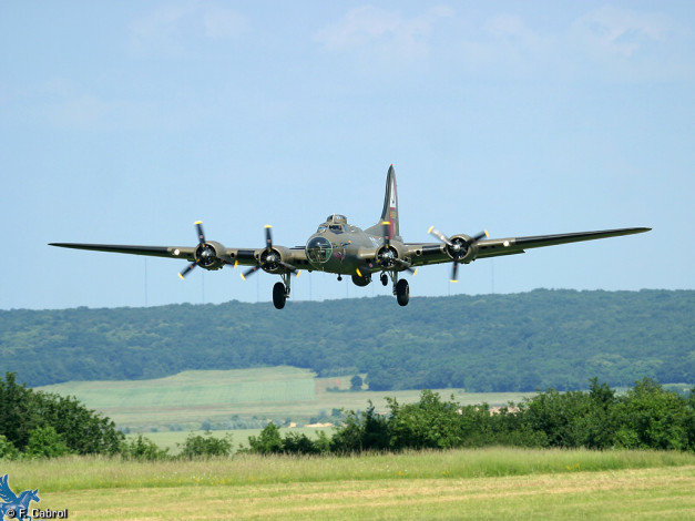 Обои картинки фото авиация, боевые, самолёты, boeing b-17 flying fortress