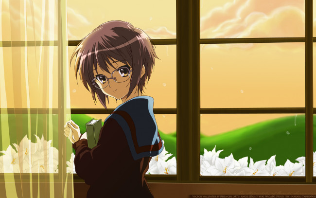 Обои картинки фото аниме, the, melancholy, of, haruhi, suzumiya