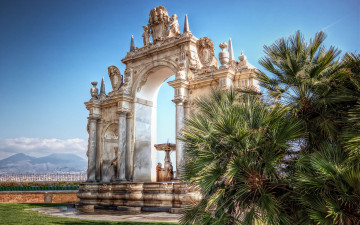 Картинка la fontana dell`immacolatella naples italy города фонтаны