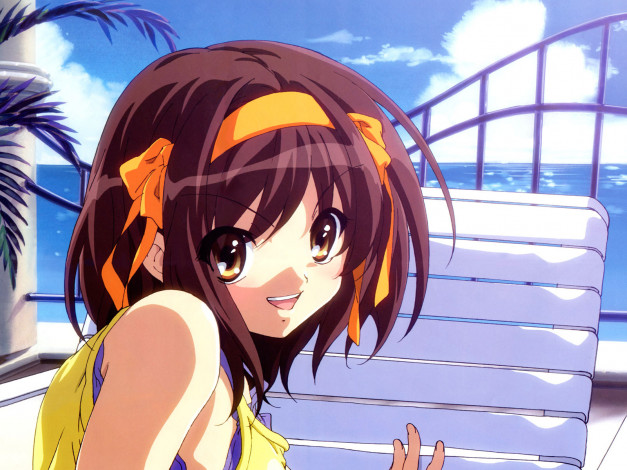 Обои картинки фото аниме, the, melancholy, of, haruhi, suzumiya