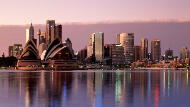 Обои картинки фото города, сидней, австралия, вода, город, небо
