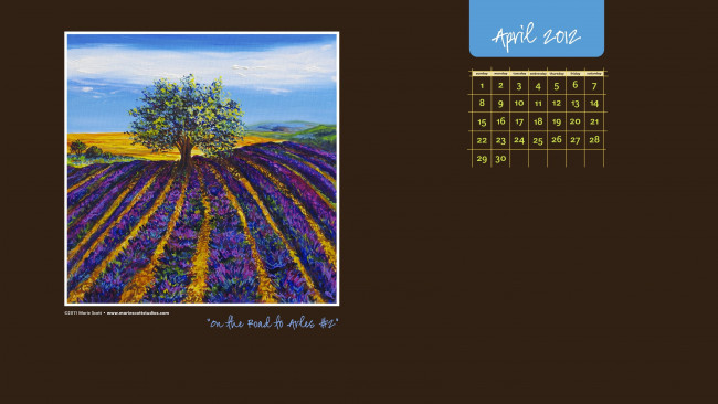 Обои картинки фото календари, рисованные, векторная, графика, дерево, поле, картина