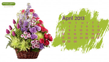 обоя календари, цветы, букет, розы, тюльпаны, гвоздики