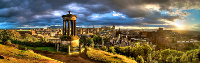 Обои картинки фото города, эдинбург, шотландия, солнце