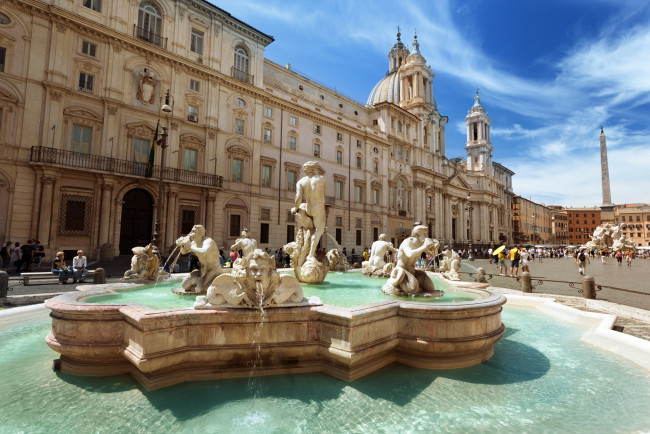 Обои картинки фото города, рим,  ватикан , италия, фонтан, здание, город
