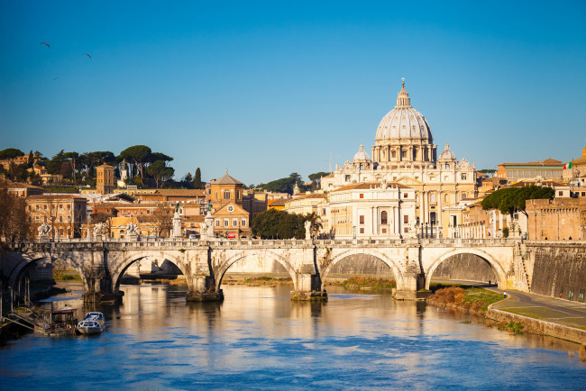 Обои картинки фото города, рим,  ватикан , италия, мост, город