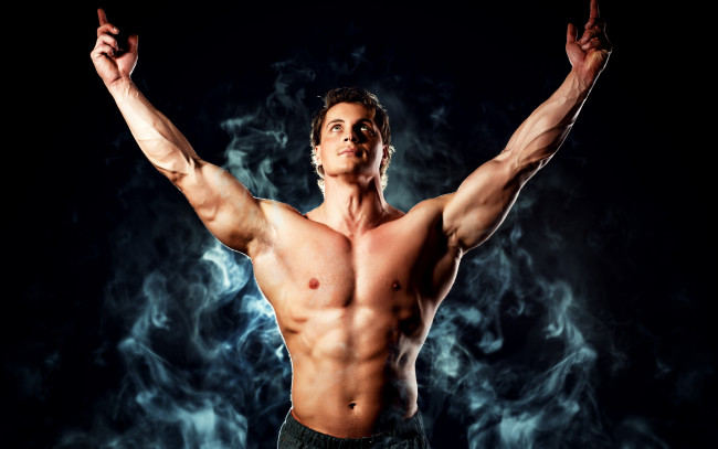 Обои картинки фото мужчины, - unsort, дым, мускулы, тело, парень