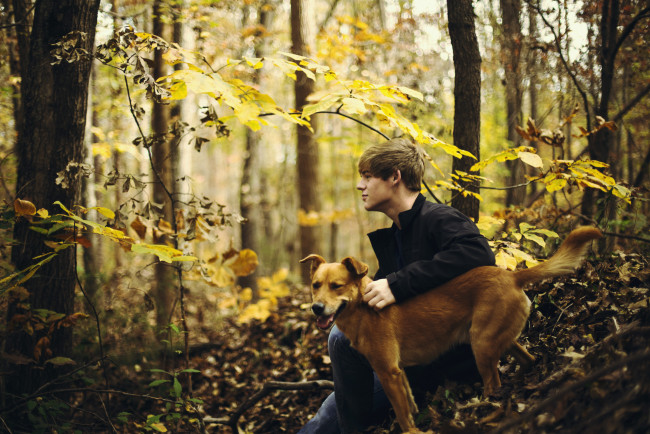 Обои картинки фото мужчины, - unsort, лес, парень, осень