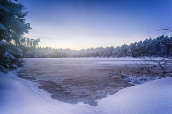 Картинка природа реки озера пейзаж деревья озеро зима