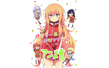 обоя gabriel dropout, аниме, девушка, взгляд, фон