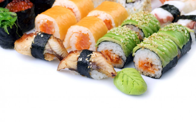 Обои картинки фото еда, рыба,  морепродукты,  суши,  роллы, кухня, японская, роллы, суши