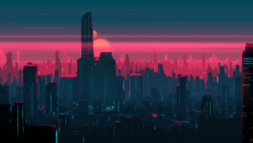 Картинка векторная+графика город+ city город ночь