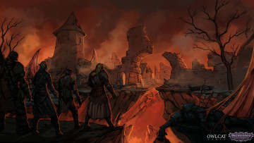 Картинка видео+игры pathfinder +wrath+of+the+righteous воины замок пропасть