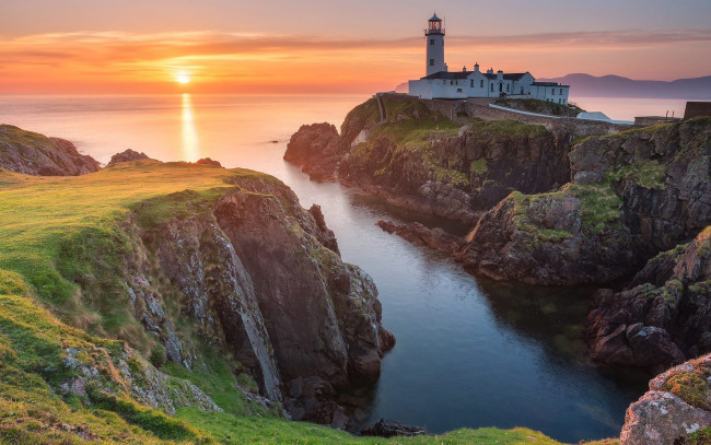 Обои картинки фото fanad head lighthouse, ireland, природа, маяки, fanad, head, lighthouse