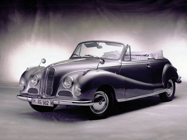 Обои картинки фото bmw, 502, cabrio, 1954, автомобили, классика