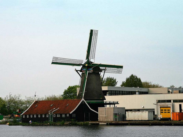 Обои картинки фото голландия, заанстад, разное, мельницы