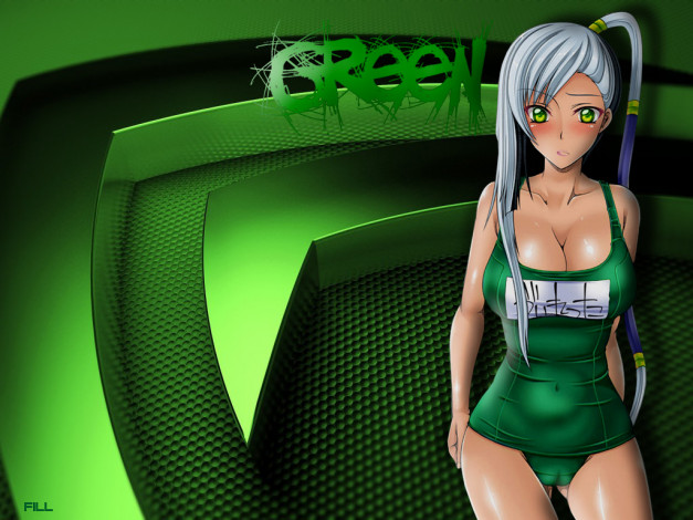 Обои картинки фото green, аниме, code, geass