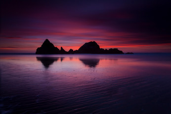Картинка природа побережье берег скалы вечер сша океан калифорния