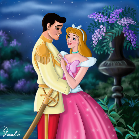 Обои картинки фото мультфильмы, cinderella, девушка, парень