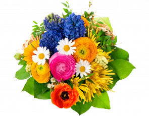 Картинка цветы букеты +композиции хризантемы маки гиацинты лютики букет