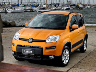 Картинка автомобили fiat panda желтый 2013 au-spec 319 trekking