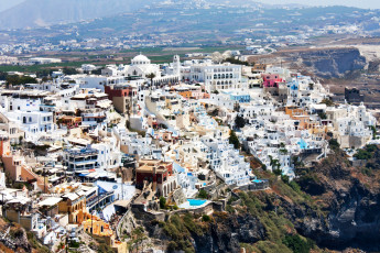 Картинка города санторини+ греция панорама дома