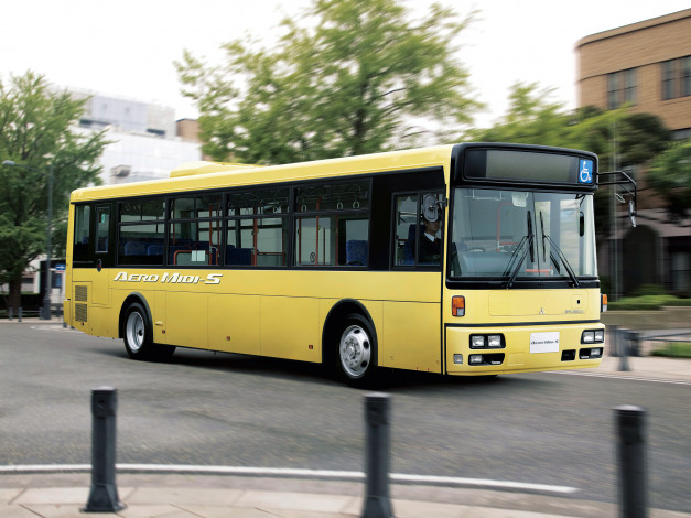 Обои картинки фото автомобили, автобусы, mitsubishi, fuso, aero, midi-s