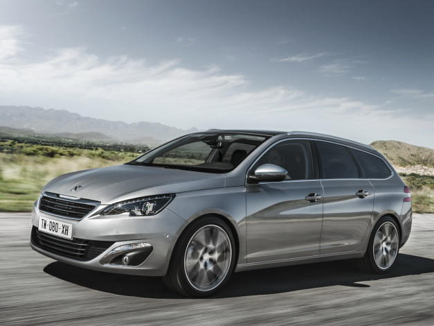 Обои картинки фото автомобили, peugeot, 3008, hybrid4, 2013, серый