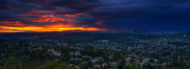 Обои картинки фото города, лос-анджелес , сша, панорама, вид, сверху