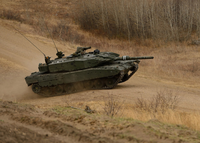 Обои картинки фото техника, военная техника, боевой, leopard-a4m, дорога, танк