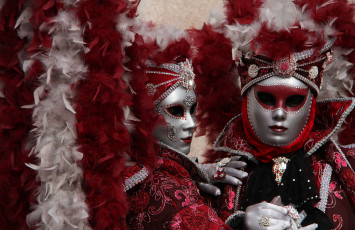 обоя разное, маски,  карнавальные костюмы, костюм, перья, маска, карнавал, венеция